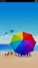 夏日沙滩彩色遮阳伞 右滑解锁
