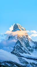 Landscape of Matterhorn mountain range of The Alps