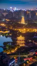 夜幕下的中国古城