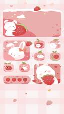 Bunny eating strawberry