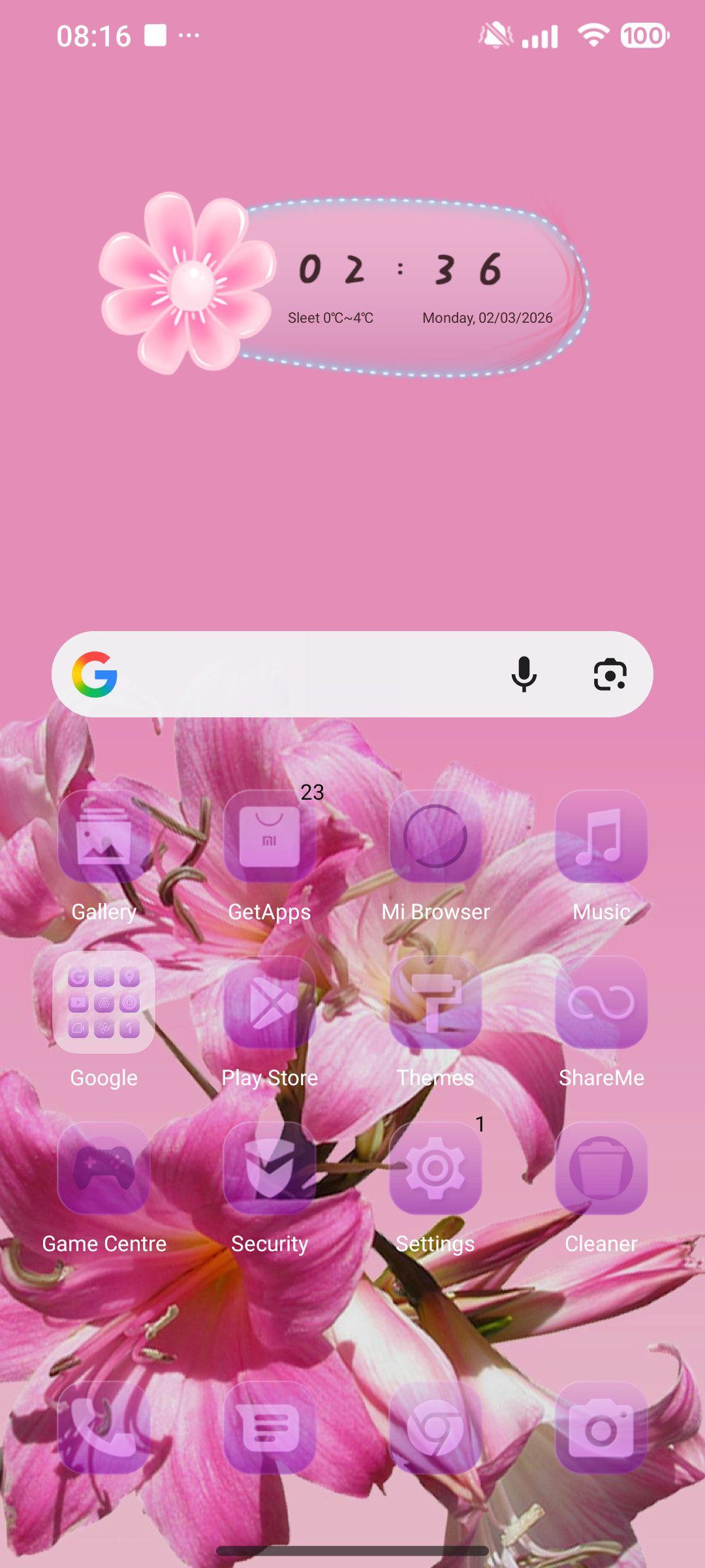 Pink Glass V HyperOS Theme Preview