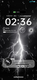 暗夜雨中闪电
