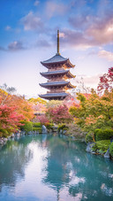 Toji Temple in Kyoto Prefecture in Autumn