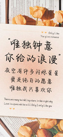 唯独钟意你给的浪漫