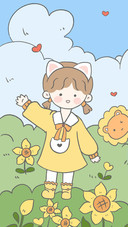 Cute sunflower girl