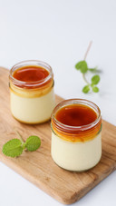 Creme brulee or Crème brûlée no bake served on jar