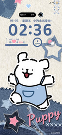 线条小狗 可爱牛仔
