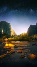 Mountain Stream Under The Starry Sky