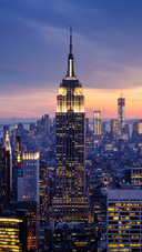 Brightly Lit City Night Scene
