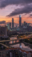 Beautiful City View in The Evening