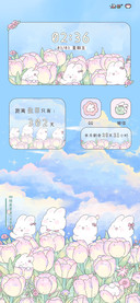 郁金香兔兔油画风