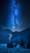 Meteor Flies Across The Beautiful Starry Sky
