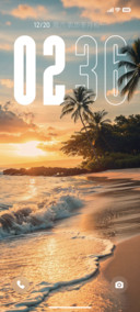 景深椰海晚霞