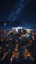 Romantic Cats on a Magic Carpet