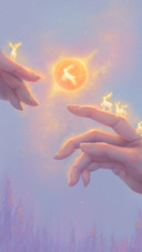 Light pulsating at fingertips