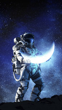 Astronaut Holding a Moon