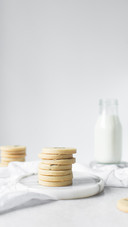 Sugar cookies on a marble tray