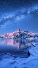 Snow Mountains And Glaciers Under The Stars