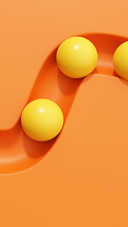 A bright yellow sphere on an orange background