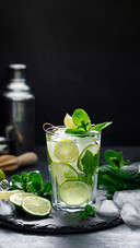 Refreshing Summer Alcoholic Cocktail Mojito with Fresh Mint