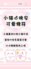 小猫的晚安可爱修符