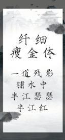 纤细瘦金体
