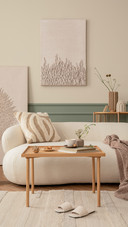 Creative composition of living room interior