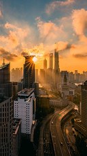 Beautiful City in Sunset