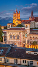 The Church is Brightly Lit in The Evening