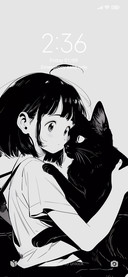 Comic girl and cat