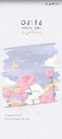 秘密花园 小狗油画