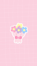 Cute Pink Kawaii Flower Bucket Wallpaper