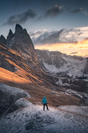 Sunrise and Autumn Snow