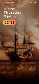 old ship at dusk