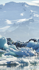 Icy Lake by Snowy Mountain