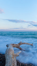 Sea surf on a stony beach
