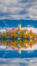 Beautiful view from Lake Bled