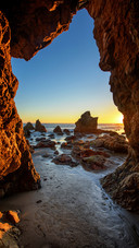 The stone window bitten through by the waves