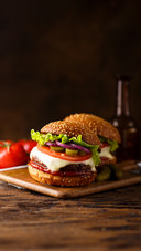 Homemade classic cheeseburger