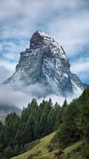 Views of the Matterhorn Peak in Pennine Alps, Switzerland