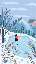 A girl is skating