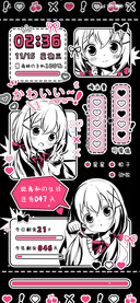 黑白可爱漫画少女