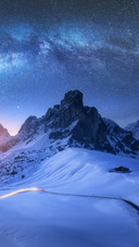 Beautiful Snow-capped Mountains Under The Stars