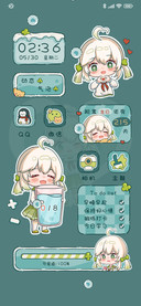 可爱绿色小女孩