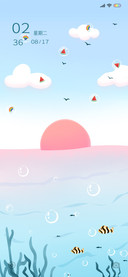夏日蓝天碧海