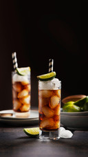 Alcoholic Cocktail Cuba Libre with Cola, Rum and Ice