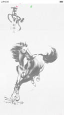 水墨奔马图（花瓣动态效果+全图标）