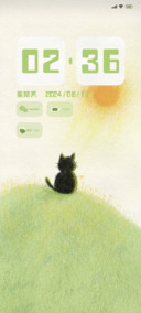 绿色护眼小黑猫