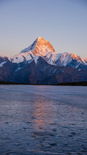 Majestic Mountain Under Sunset Glow