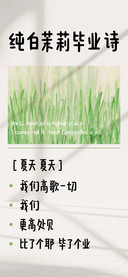 纯白茉莉毕业诗